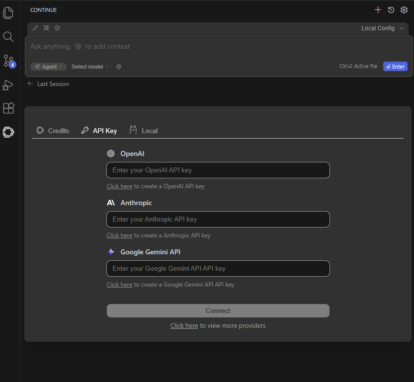 Continue chat example